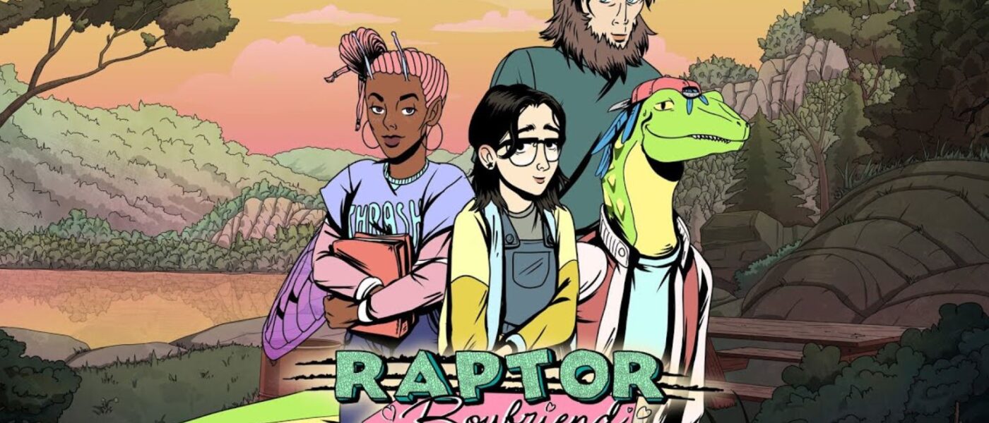 Raptor Boyfriend cover art featuring all four character. This game is available in the 2022 summer sales