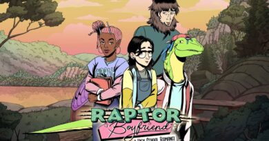 Raptor Boyfriend cover art featuring all four character. This game is available in the 2022 summer sales