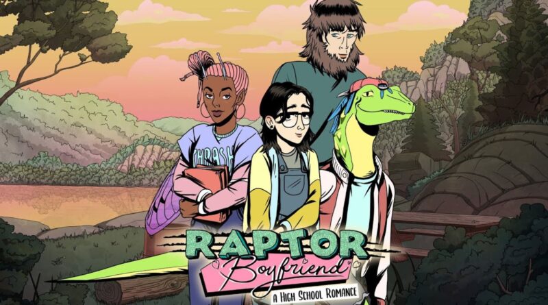 Raptor Boyfriend cover art featuring all four character. This game is available in the 2022 summer sales