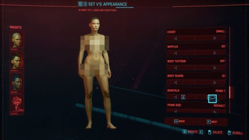 Cyberpunk 2077 gender