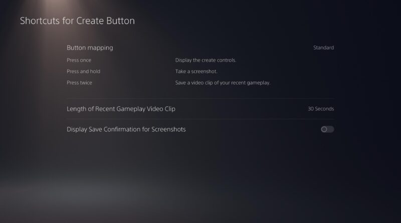PS5 screenshot icon