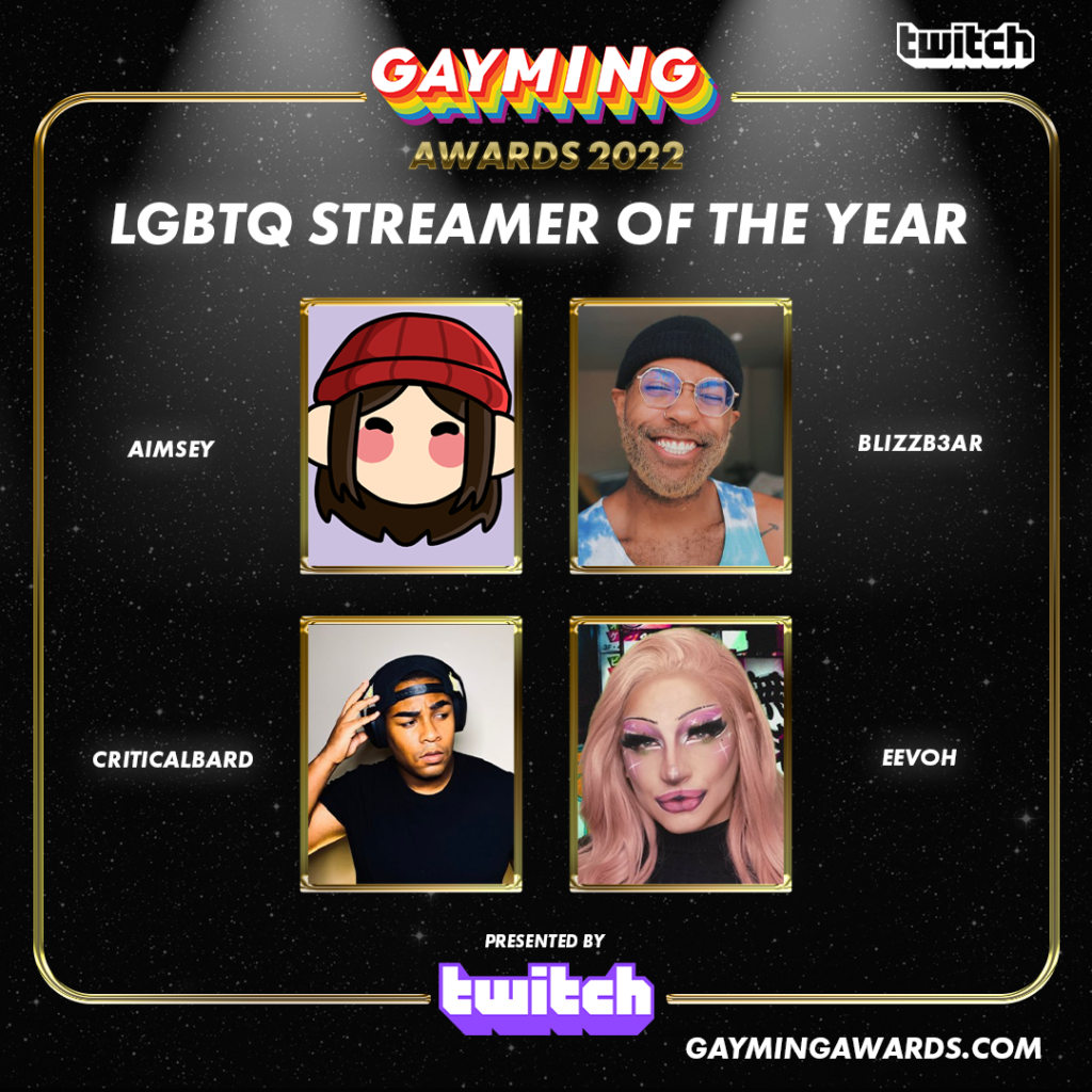 Gayming Awards 2022 LGBTQ Streamer of the Year Gayming Magazine