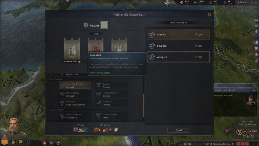 Crusader Kings 3' update is finally adding same-sex marriages