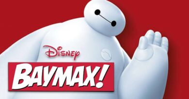 Graphic for Disney's Baymax, which show the robot looking at the camera and waving