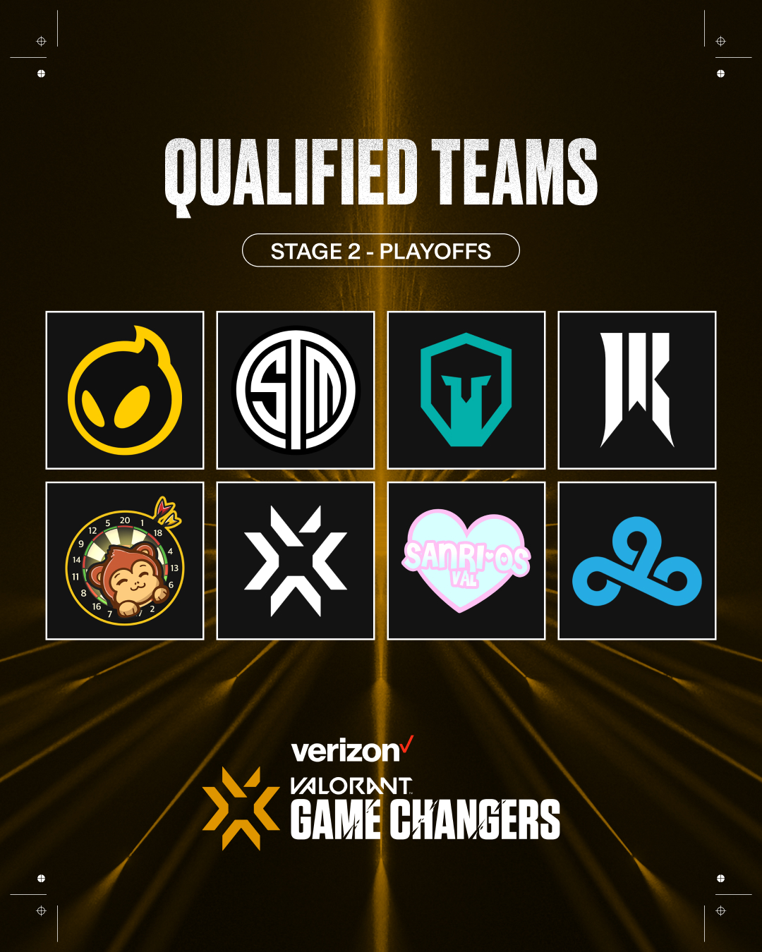 Qualified teams graphic for the VCT Game Changers Series II Main Event