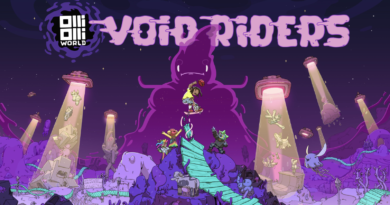 OlliOlli World VOID Riders and OXENFREE crossover graphic