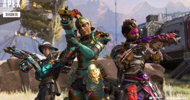 Screenshot of Wattson, Rampart and Loba from Apex Legends, the game Post Malone is streaming for charity