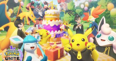 Pokémon UNITE first anniversary celebration graphic