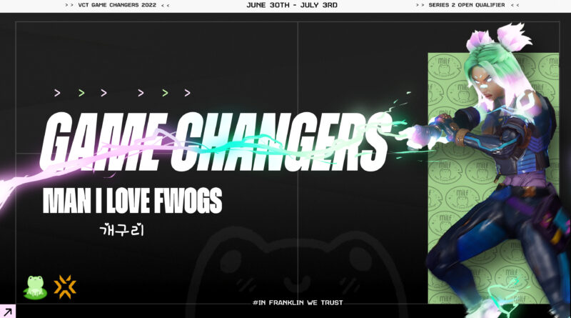 Man I Love Fwogs Game Changers graphic featuring Neon
