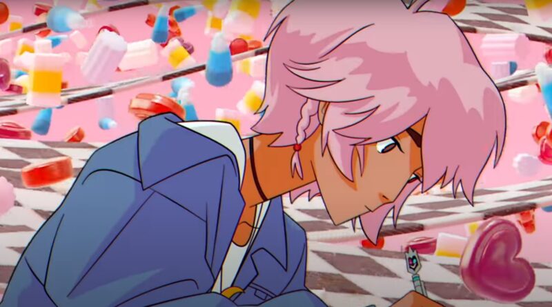 Sessions: Star Guardian Taliyah screenshot where Taliyah is writing something while candy floats by in the background