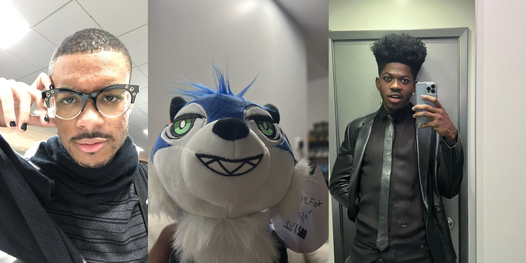 Sonic Fox (left) Sonic Fox plushie (middle) Lil Nas X