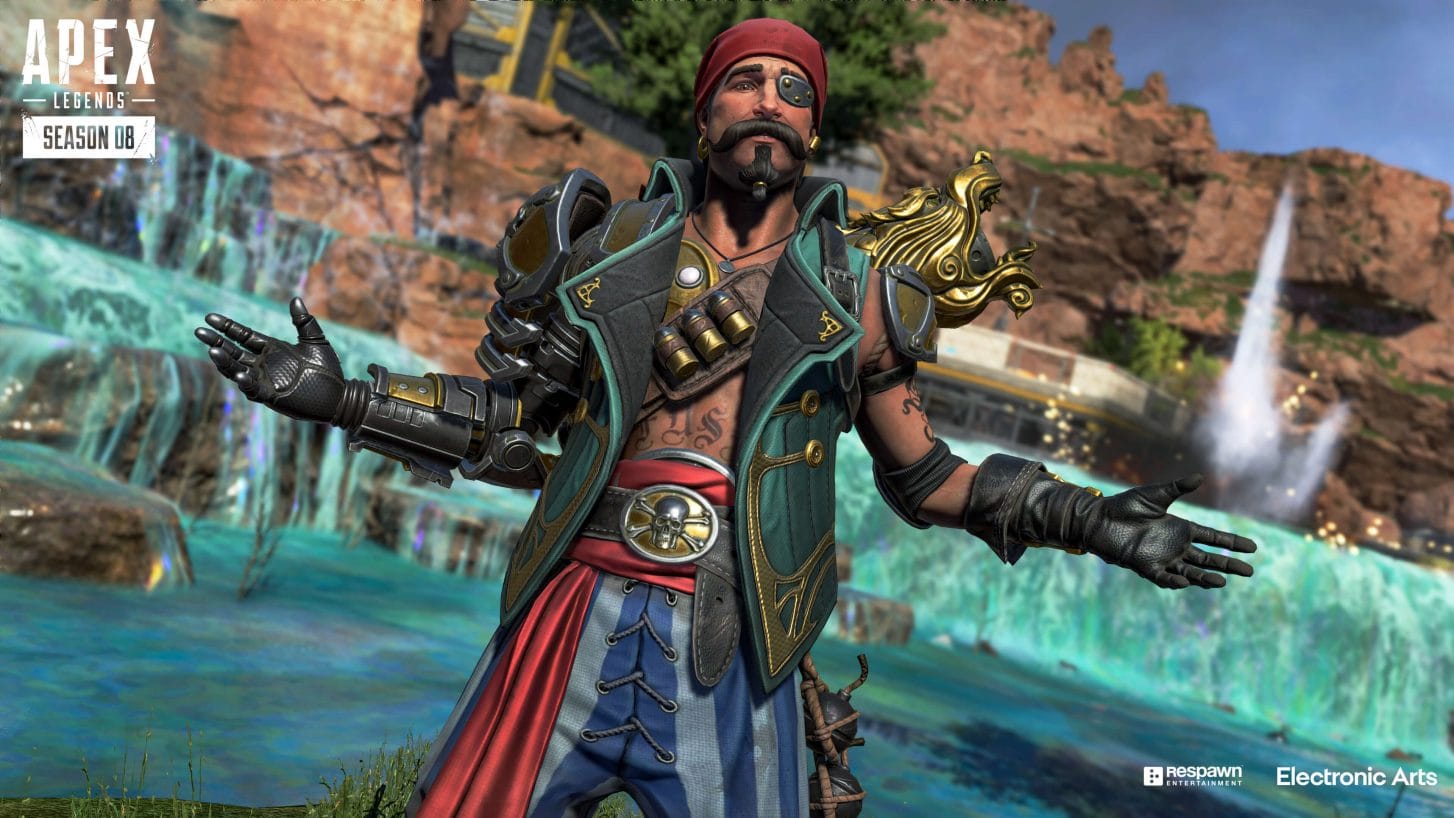 Screenshot of Fuse from Apex Legends in his pirate skin