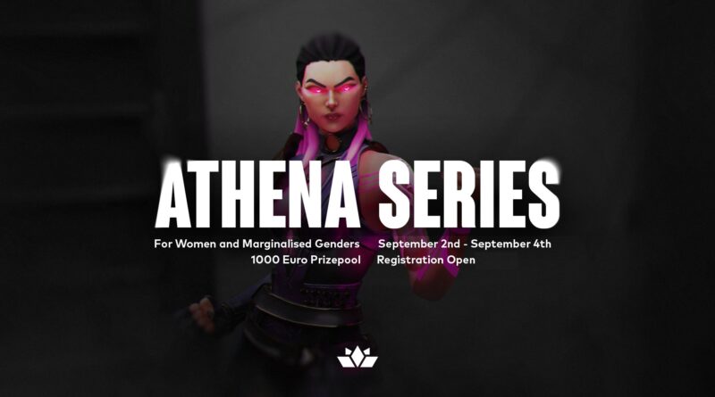 Athena Series announcement graphic featuring Reyna from Valorant
