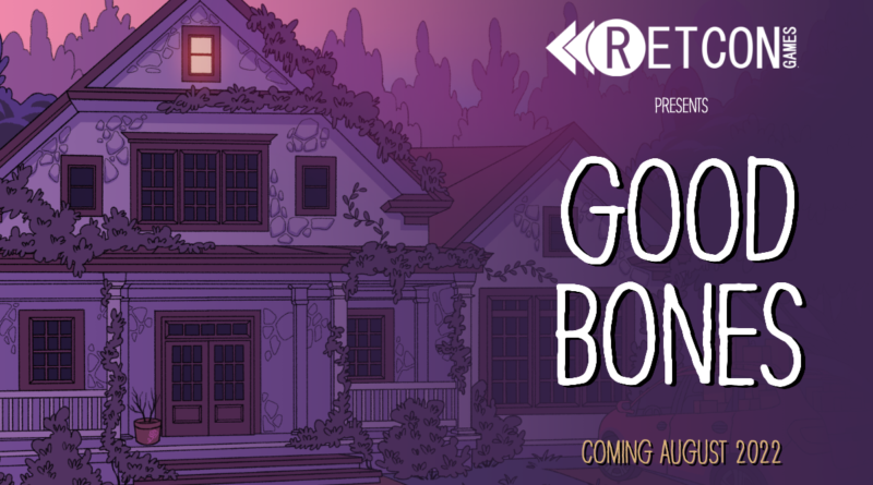 Jes Negrón studio Retcon Games Good Bones cover art featuring the house from the game