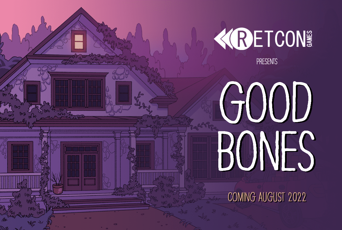 Jes Negrón studio Retcon Games Good Bones cover art featuring the house from the game