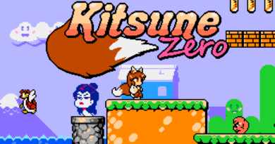 Kitsune Zero cover art featuring Yumi running through a platforming level