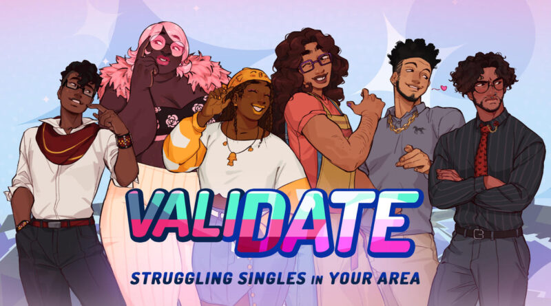ValiDate: Struggling Singles in Your Area cover art featuring six of the characters
