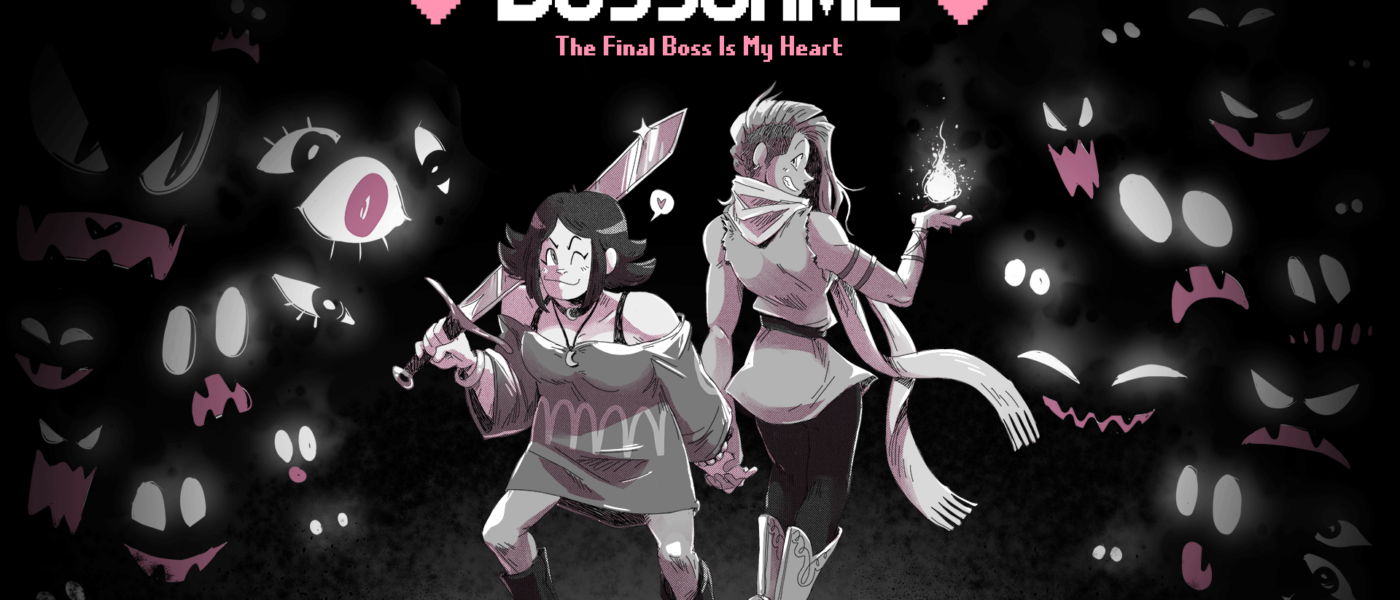 BOSSGAME: The Final Boss is My Heart cover art with Sophie on the left and Anna on the right