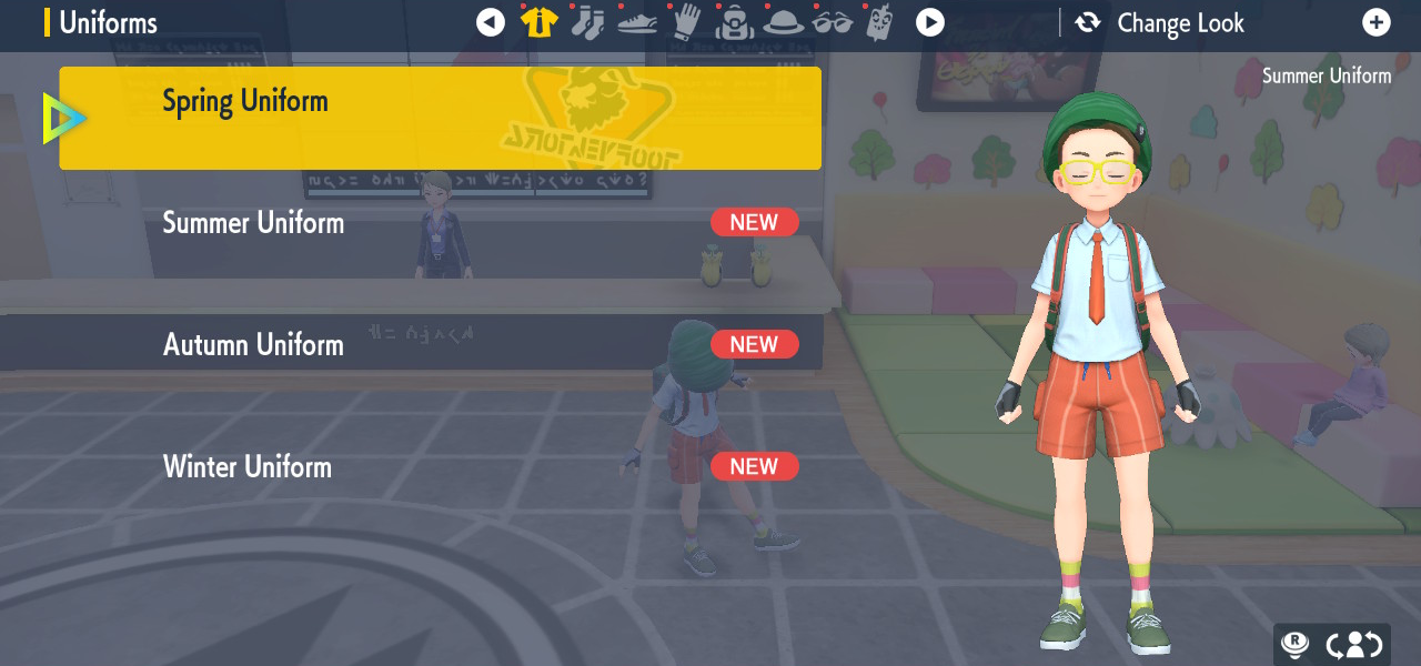 Screenshot of the Outfit menu in Pokémon Scarlet and Violet