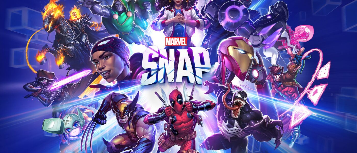 Marvel Snap cover art with multiple Marvel characters