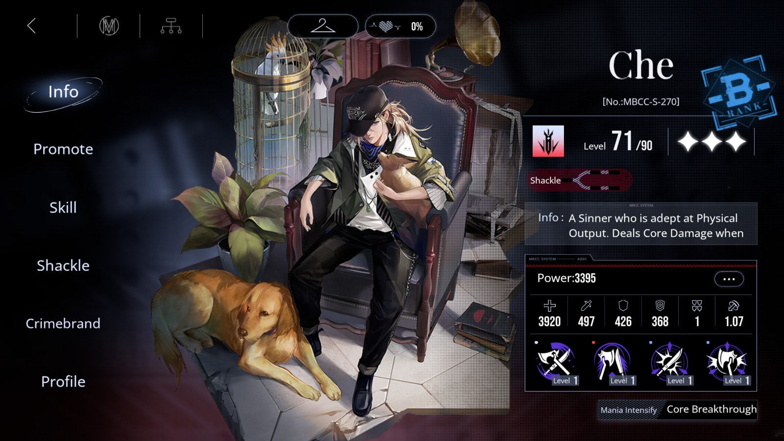 Path to Nowhere screenshot of Che sitting in a chair holding a dog while another sits at his feet