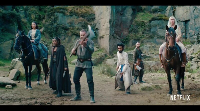 Image of The Witcher: Blood Origin with a full cast of characters standing in a line