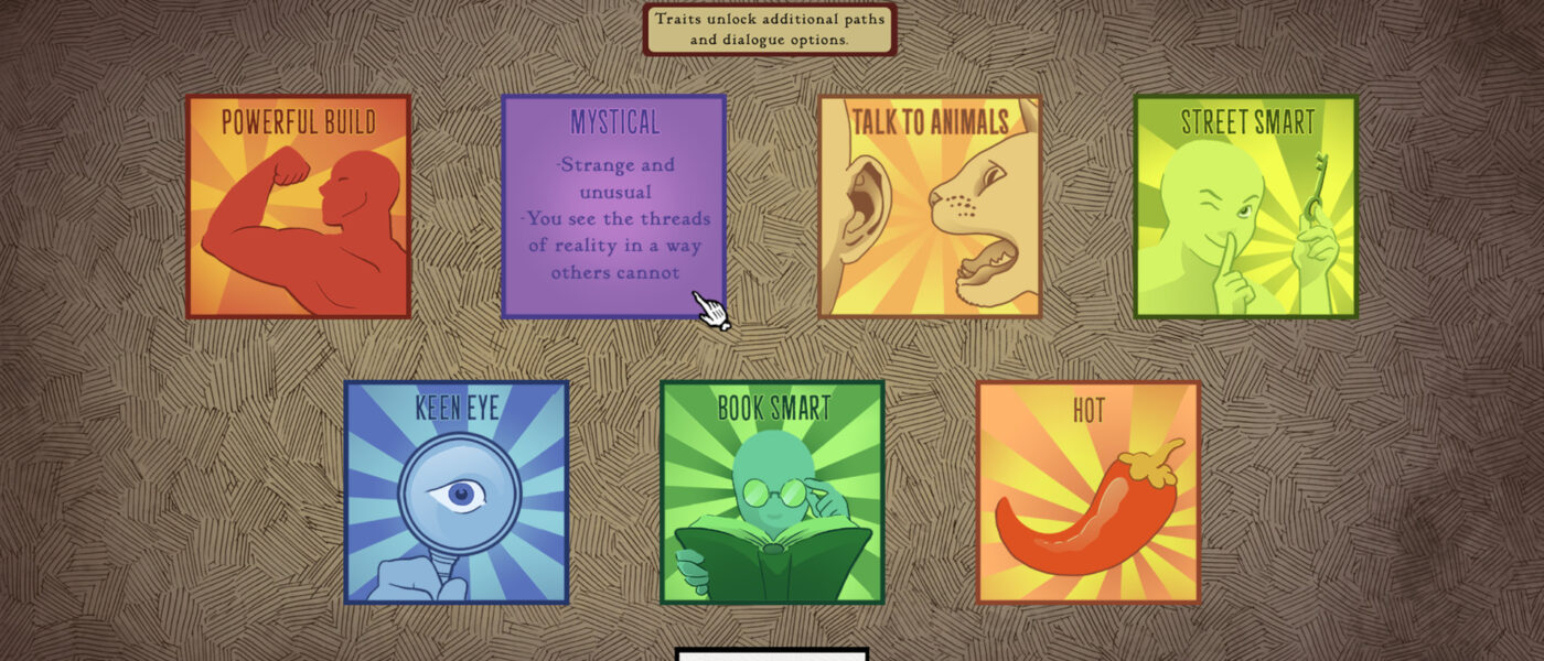 Scarlet Hollow traits screenshot
