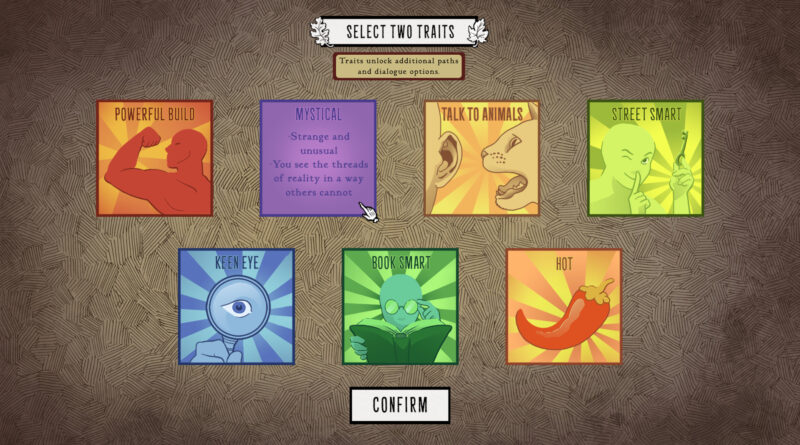 Scarlet Hollow traits screenshot