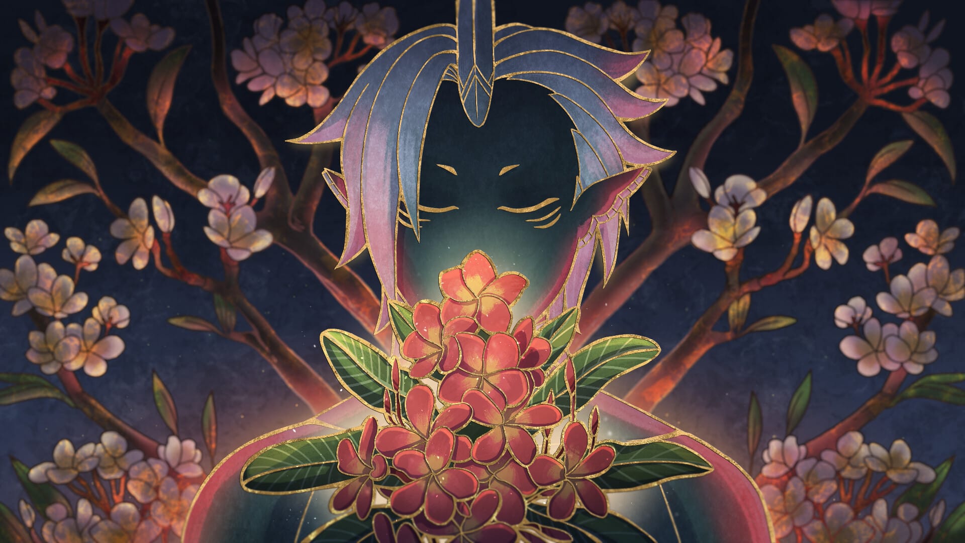 Kabaret cover art with Jebat holding a flower