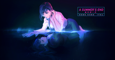 A Summer's end cover art of Michelle looking down into water where Sam is being reflected back to her