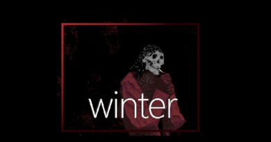 Winter cover art featuring the skull-faced girl