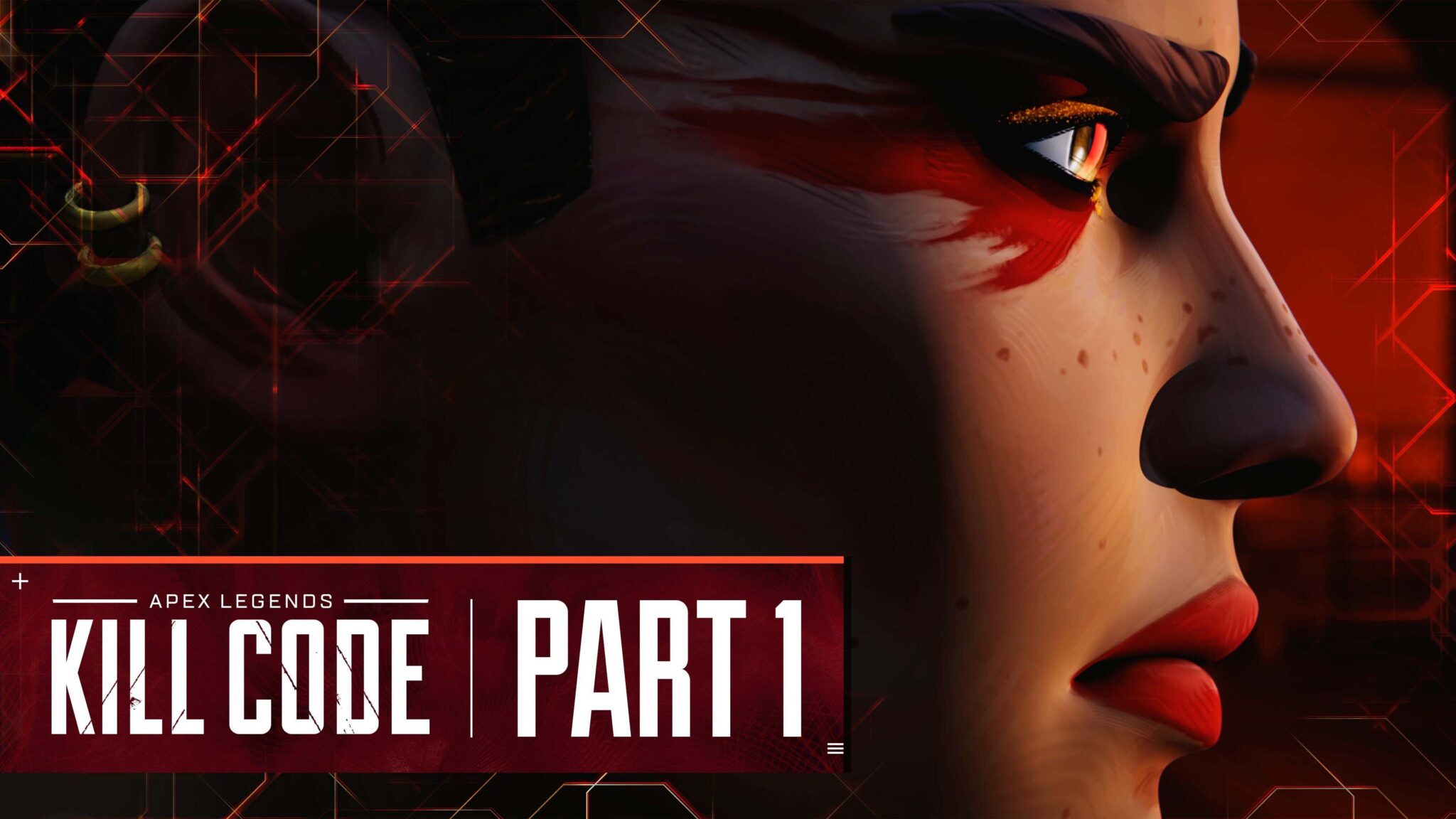 Apex Legends Kill Code: Part 1 graphic featuring a side profile of Loba's face