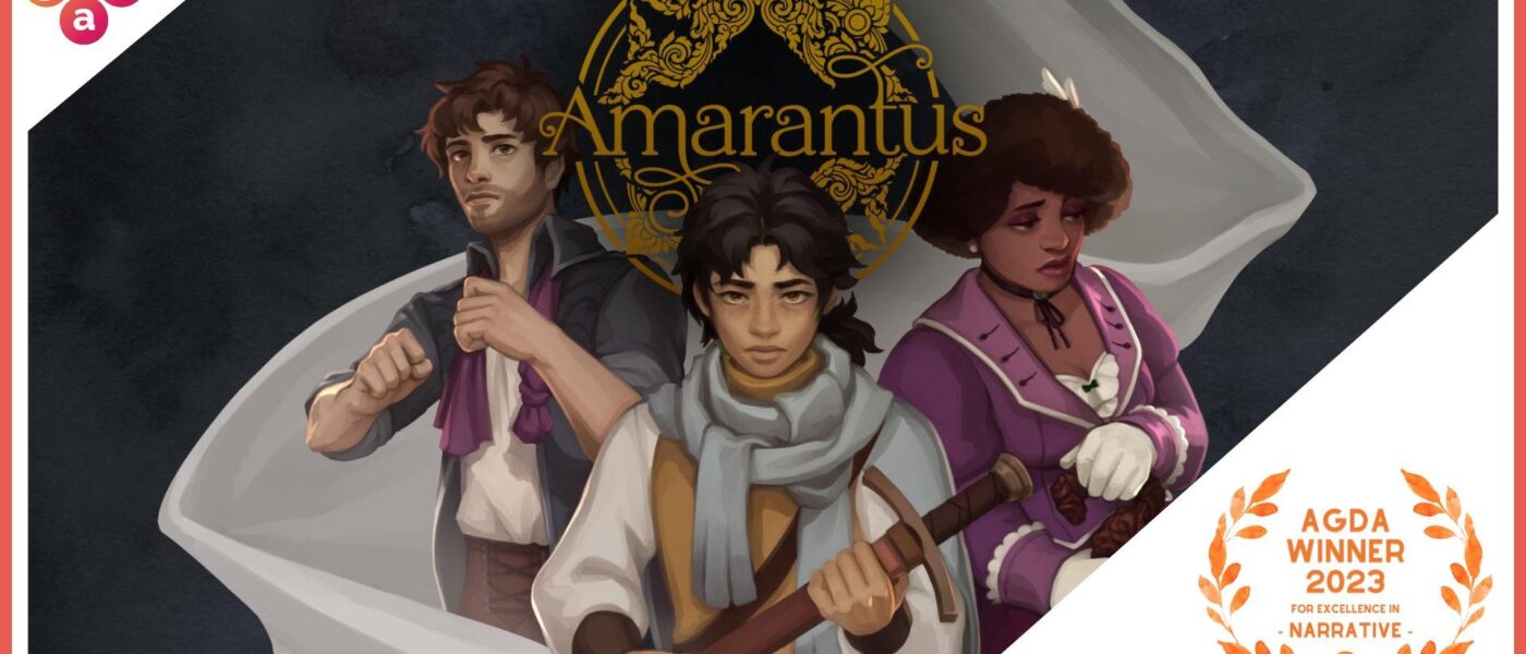 Amarantus cover art on the graphic for the AGDA narrative excellence award