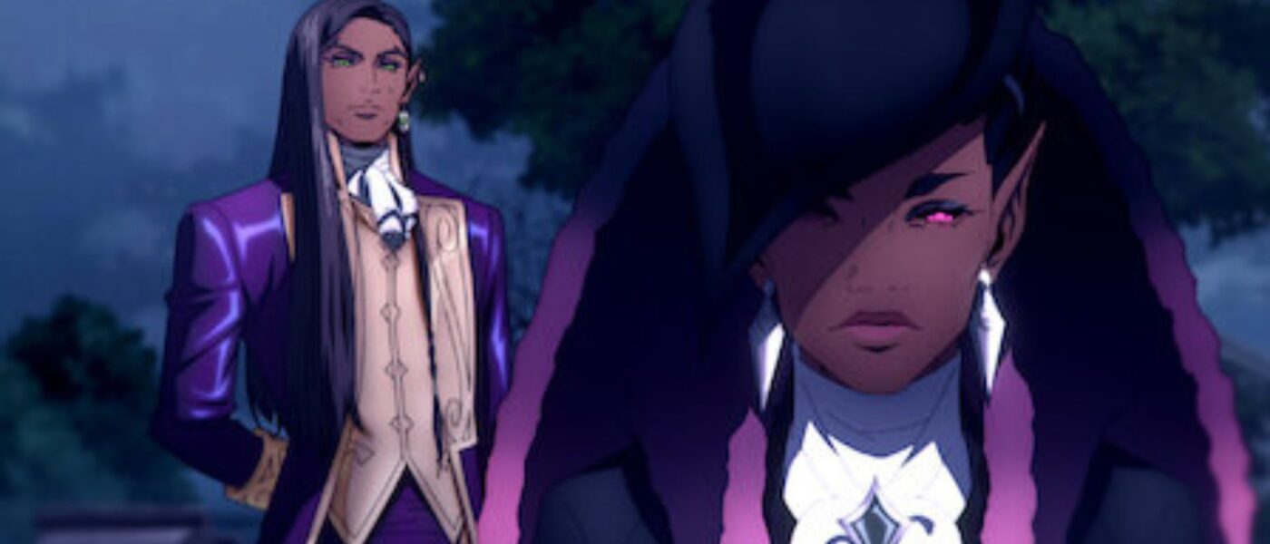 Castlevania: Nocturne screenshot of Orlox a male indigenous man (left) and Drolta a black woman (right)
