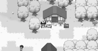 In Stars and Time screenshot of Mirabelle left and Siffrin right sitting on a bench in front of a building together