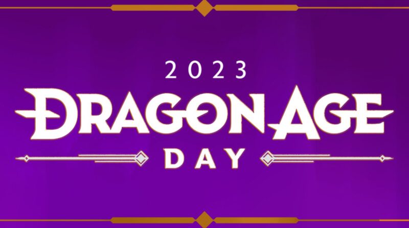 Dragon Age Day 2023 graphic on a purple background