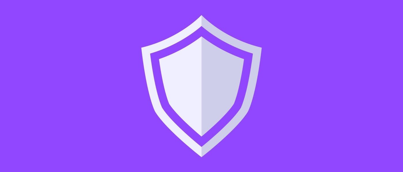 Twitch shield icon on purple background