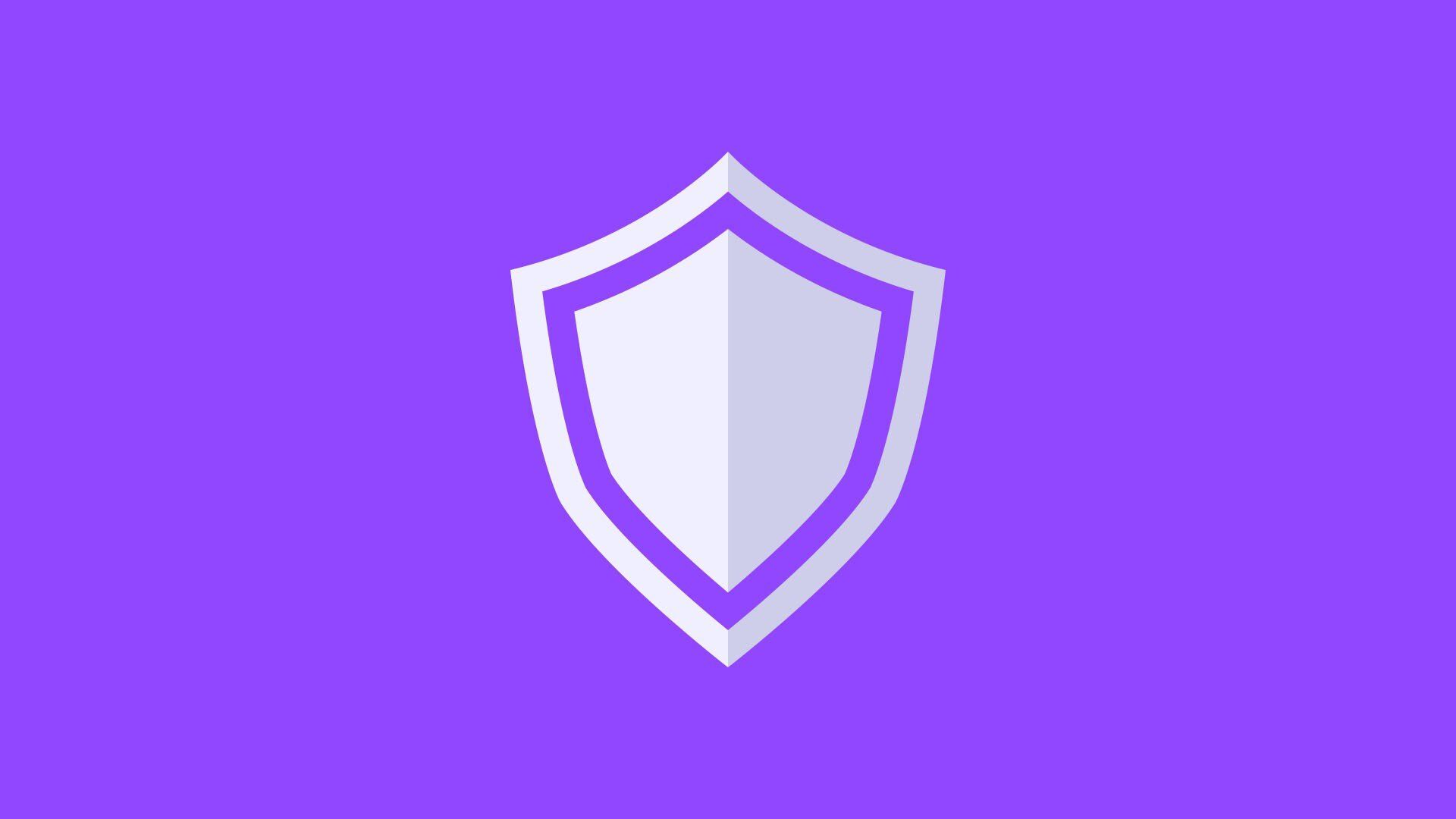 Twitch shield icon on purple background
