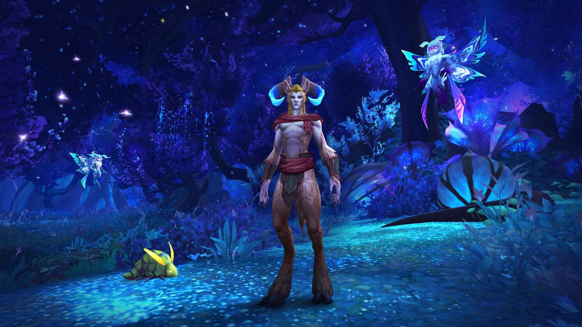 Screenshot of a faun character from World of Warcraft