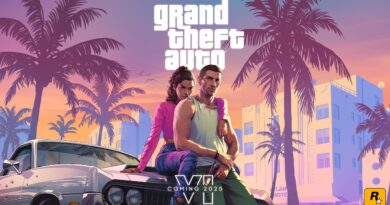 Grand Theft Auto 6 cover art featuring Lucia (left) and Jason (right) sitting on the hood of a car