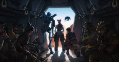Illustration of all of the Apex Legends characters in an aircraft carrier
