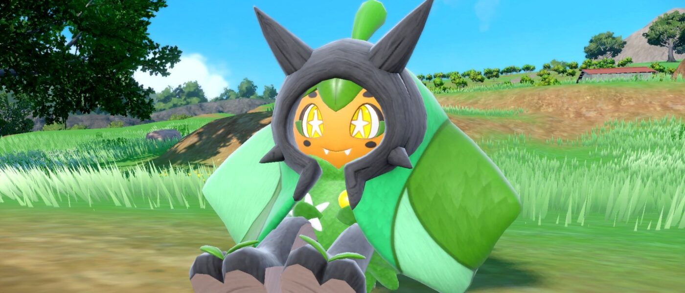 Screenshot of a pokemon sitting on grass