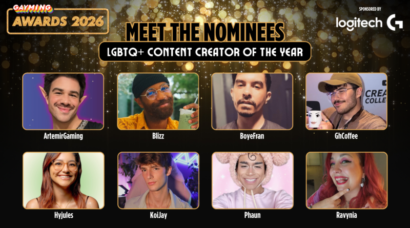 Gayming Awards Meet the Nominees: LGBTQ+ Content Creator of the Year Award